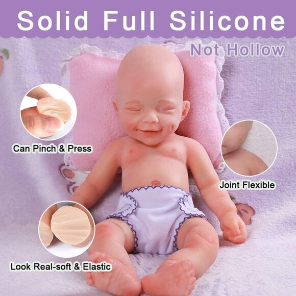 🆕 15 inches Soft Vinyl Body Realistic Reborn Baby Boy Doll - Picture 4 of 8